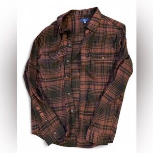 NWOT George Brown and Black Plaid Shirt